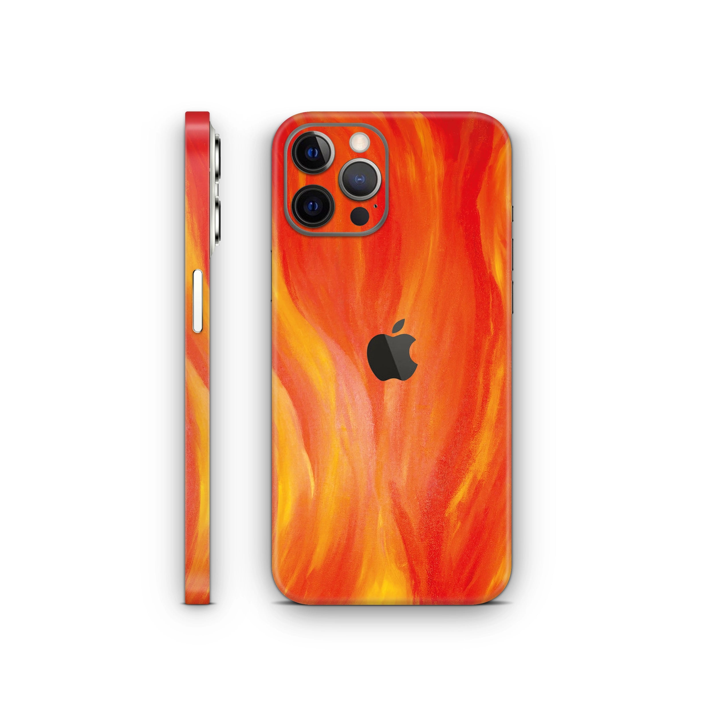 iPhone 12 Pro Alevli Turuncu Kaplama